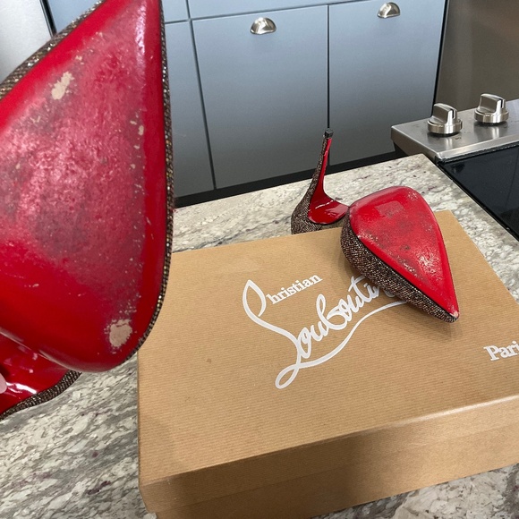 Christian Louboutin Ariza Glitter 100mm 38.5 - Picture 2 of 9